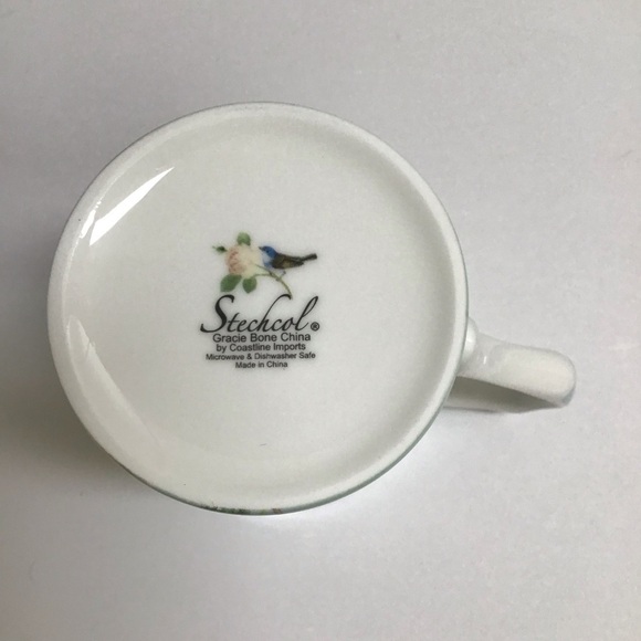 Stechcol Gracie Bone China Bird Coffee Mug Tea Cup Roses Butterfly Cottagecore - Picture 6 of 15
